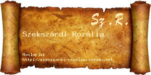 Szekszárdi Rozália névjegykártya