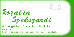 rozalia szekszardi business card