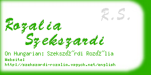 rozalia szekszardi business card